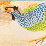 Japanese kimono pillow with pheasants embroidery