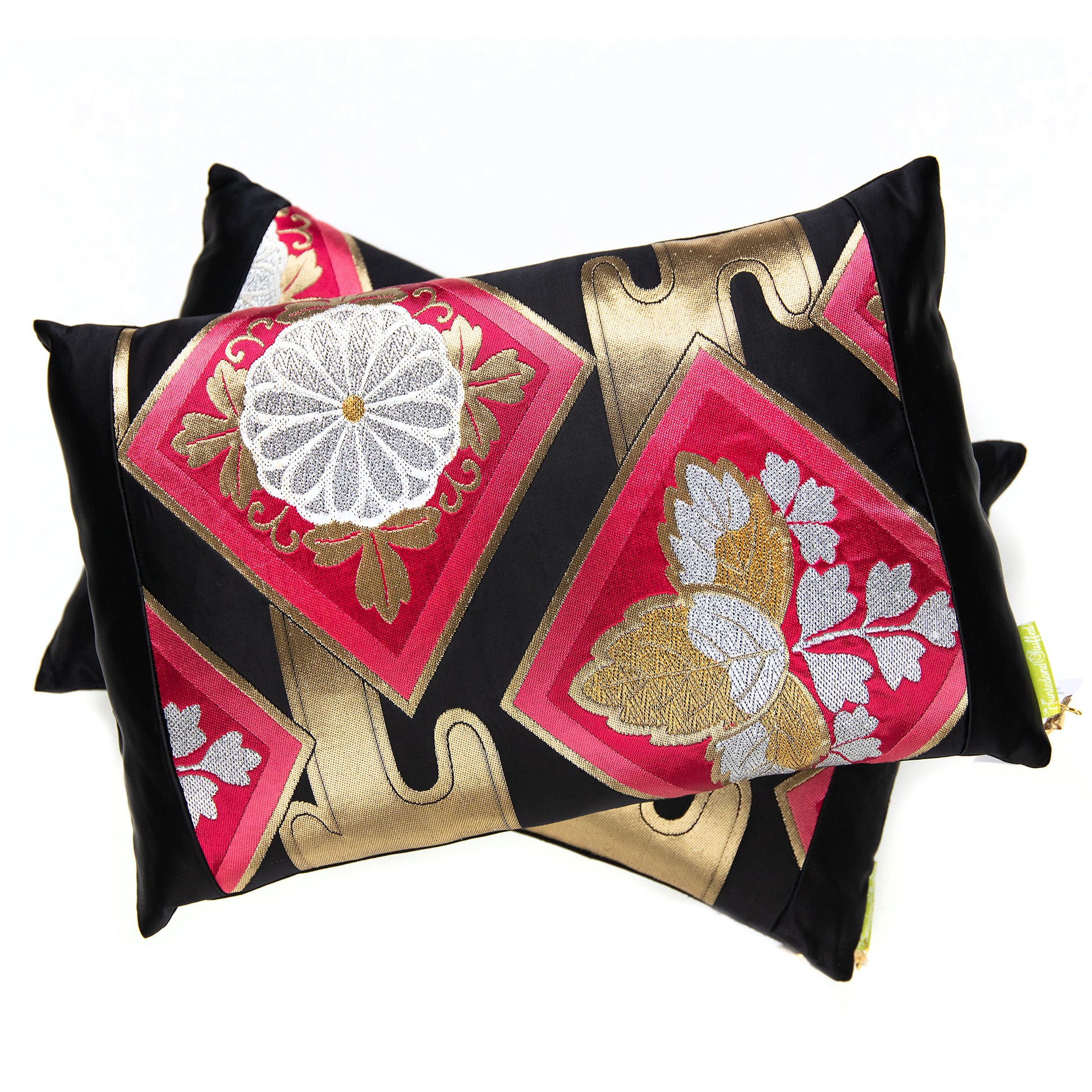 Silk kimono pillows by Hunted and Stuffed