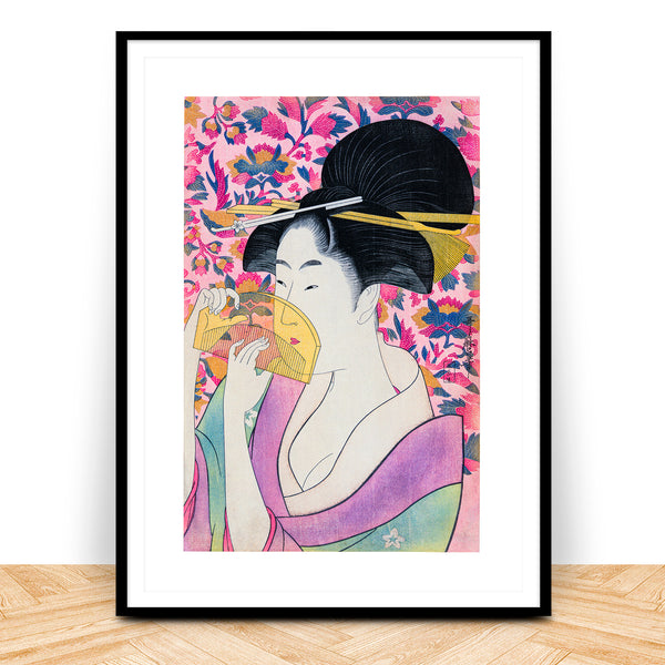 Lady with comb print Kushi by Kitagawa Utamaro