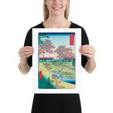 12x16" Hiroshige Woodblock Print Sunset Hill Maples