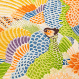 vintage obi pillow with pheasant birds embroidery