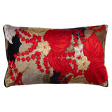 Rectangular throw pillow in red, gold and black by Hunted and Stuffed