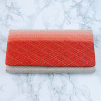 Front View of Red Ombre Clutch Geometric Pattern Evening Bag