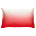 Ombre red pink to cream antique silk kimono cushion with embroidered floral details, textured fabric, Hunted and Stuffed