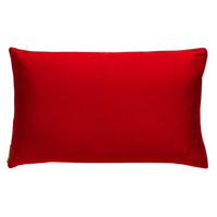 red silk pillow reverse made from upcycled vintage obi silk