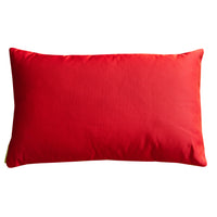 Red silk pillow reverse