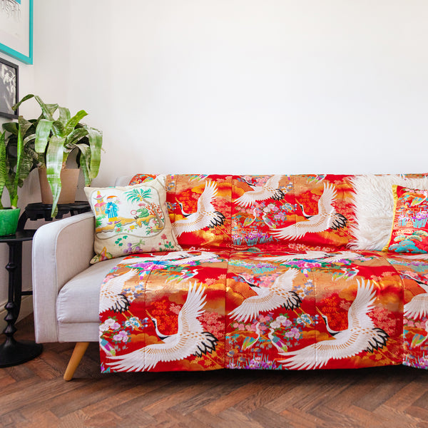 Red cheap silk blanket