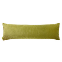 sage green velvet bolster pillow reverse