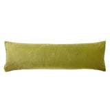 sage green velvet bolster pillow reverse