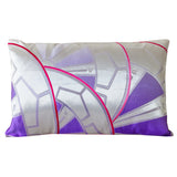 Silver and purple obi cushion with genji wheels design
