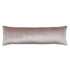 Close-up of the vibrant orange ombre silk fabric revealing subtle sheen and smooth texture of the bolster pillow's surface.