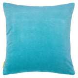 Teal turquoise velvet pillow reverse