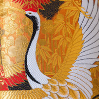 Tsuru crane kimono embroidery detail