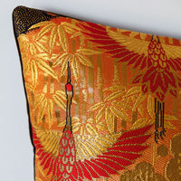 Upcycled Kimono Bolster Cushions Japanese Cranes
