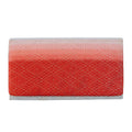 Red ombre vintage kimono fabric clutch purse with folded design, crafted by Hunted and Stuffed, featuring textured silk and