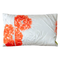 White obi silk pillow with orange flowers