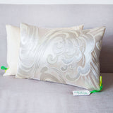 White Silver Pillow Araumi Nami Ocean Wave