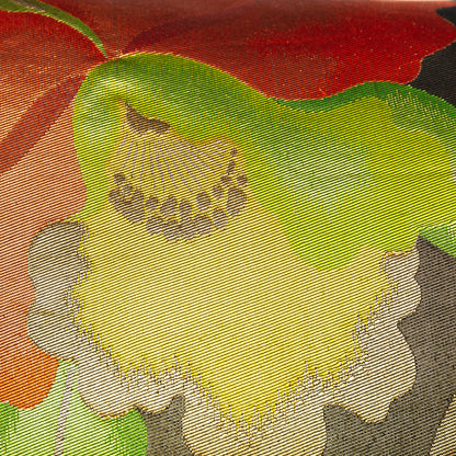yellow and gold floral obi pillow